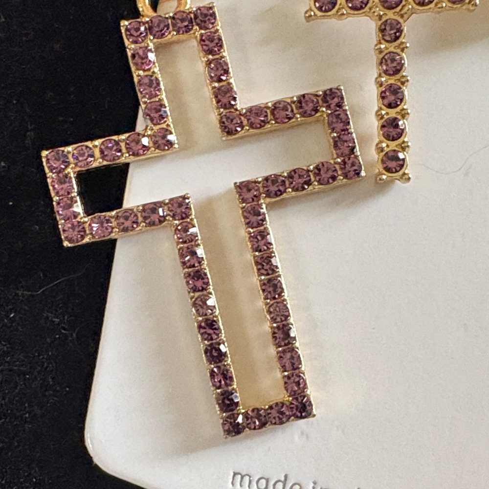 Mint Gold and Purple Cross Keychain